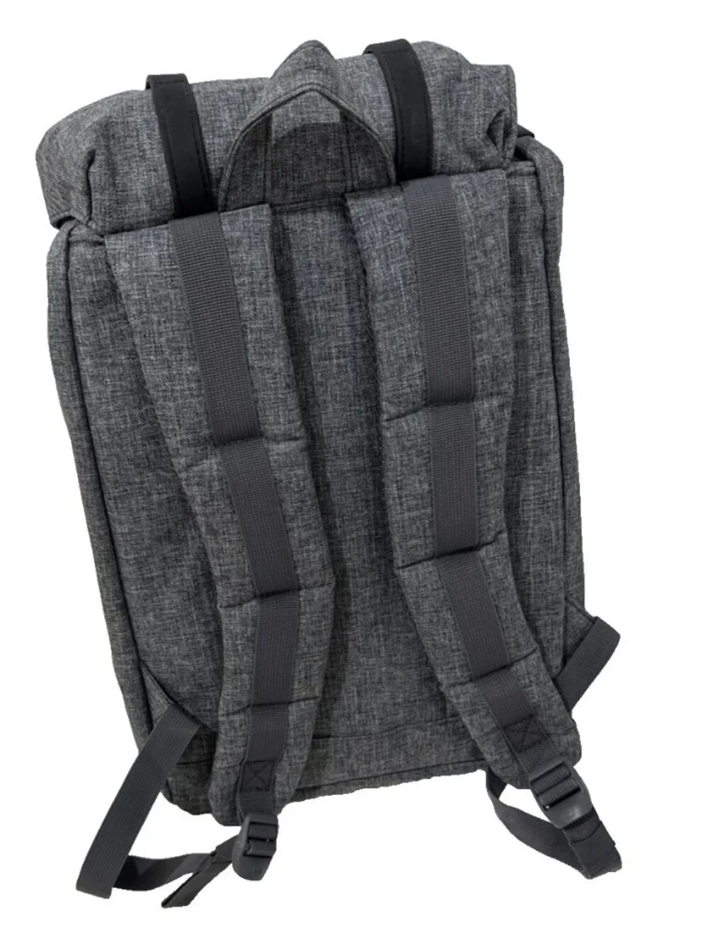 Herschel Supply Co Gray Laptop Backpack Raven Crosshatch and Red White Stripe